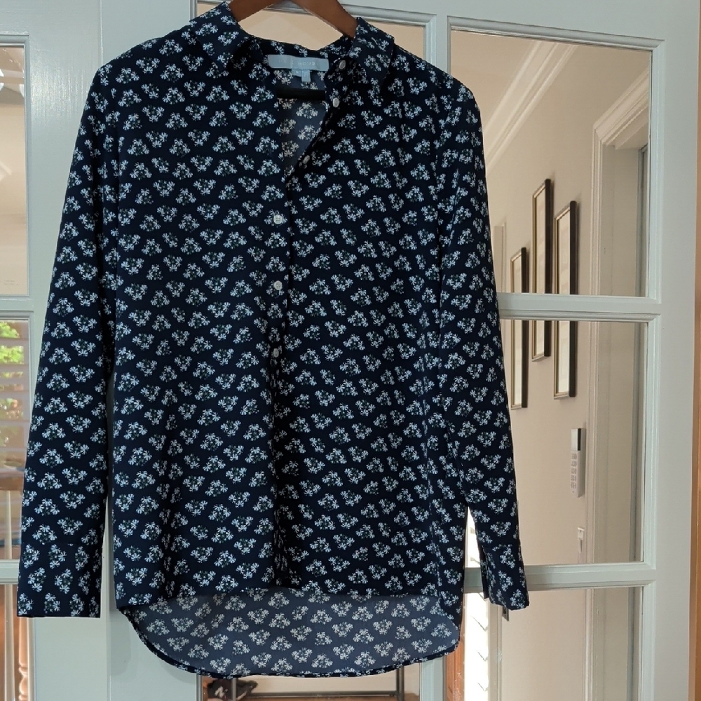 Hill House Dark Blue Floral Button Down Shirt